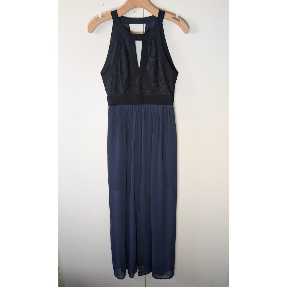 BCBGeneration Navy Maxi With Black Lace Bodice Size 0 - Picture 10 of 16